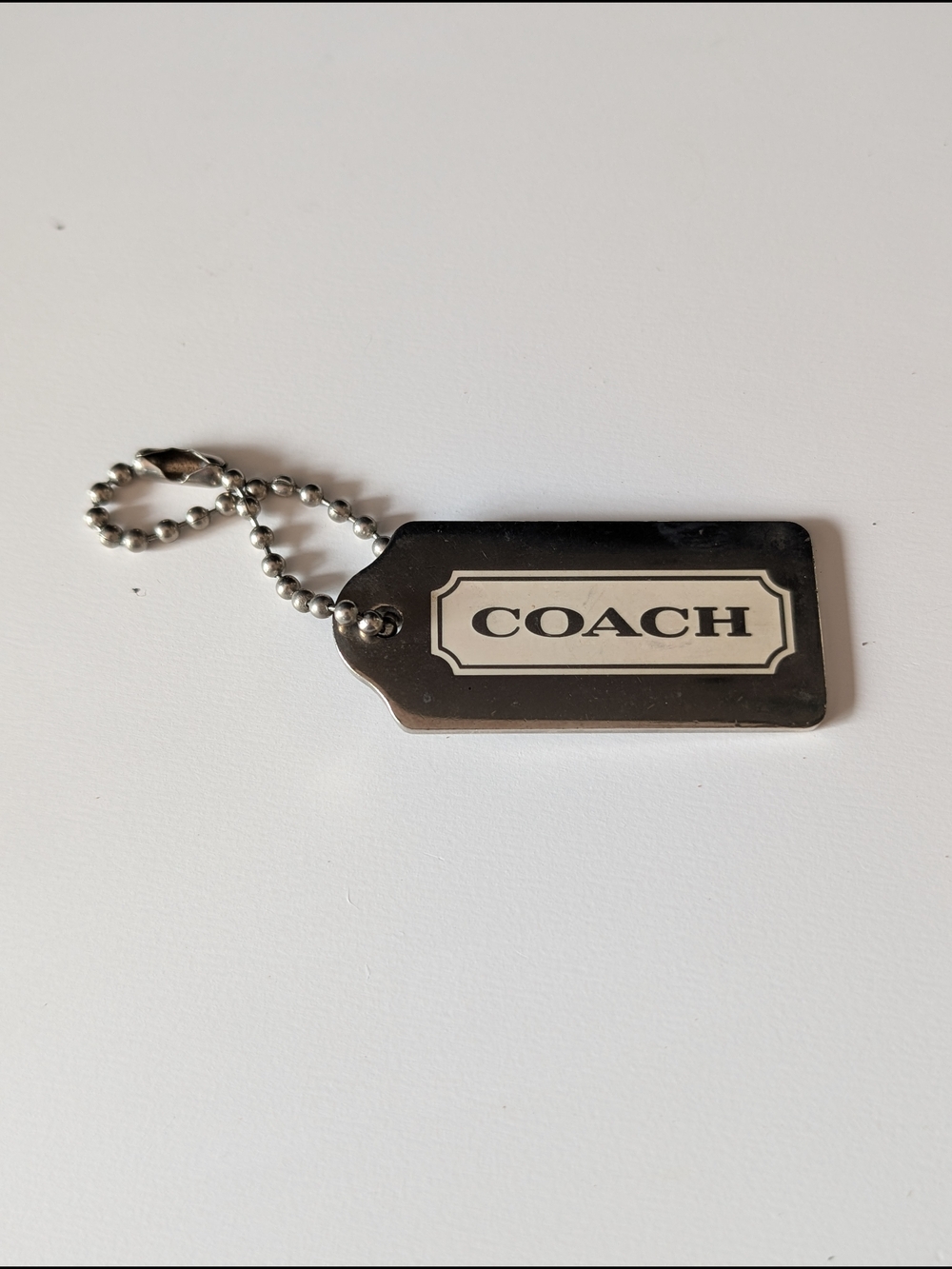 Coach Vintage Metal Hangtag on Ball Chain for  Handbag